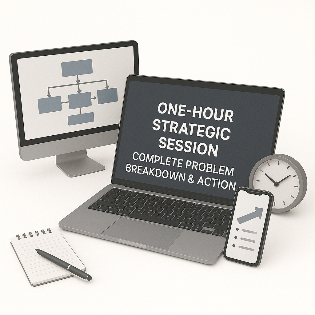 One-Hour Strategic Session — Complete Problem Breakdown & Action Plan